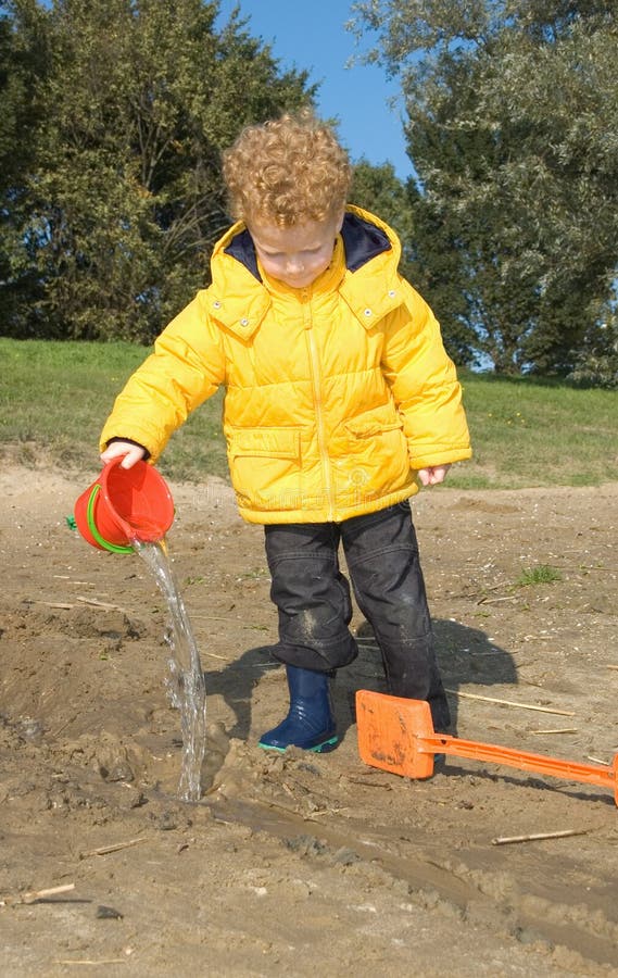 Boy playing with Water