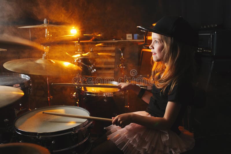 Little Girl Drums Set Stock Photos Free & RoyaltyFree Stock Photos