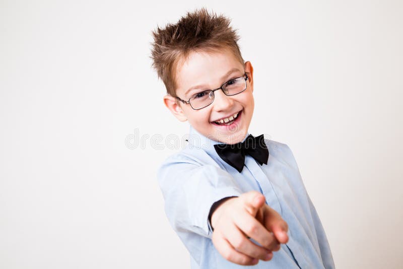 Boy pointing the camera