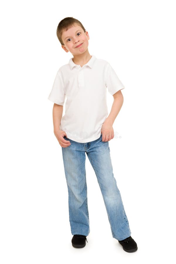 Boy Portrait in Studio Isolated Stock Photo - Image of brunette, face ...