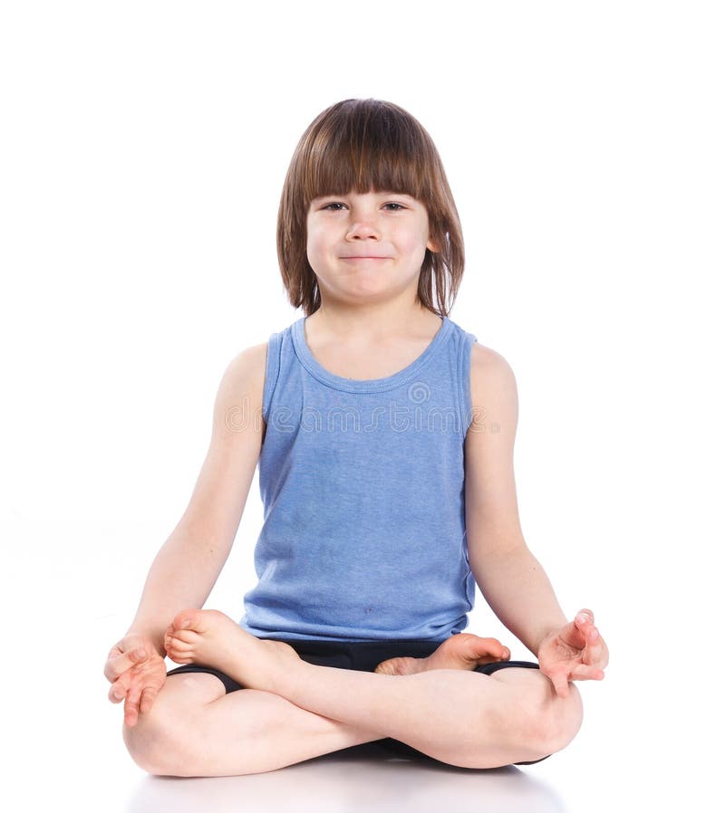 Boy Practice Yoga Stock Image Image Of White Child 71229293