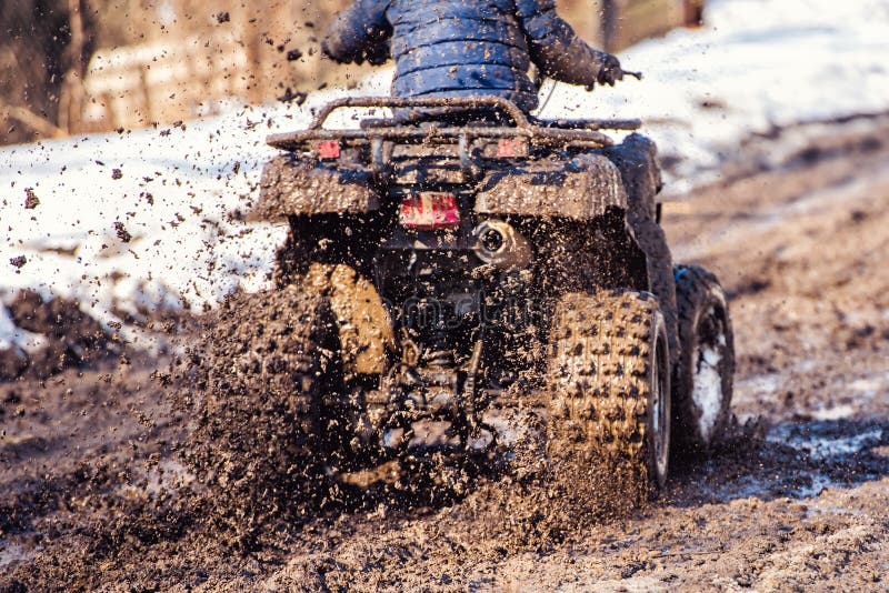 The Boy is Riding an ATV Offroad Stock Photo Image of moto, bike