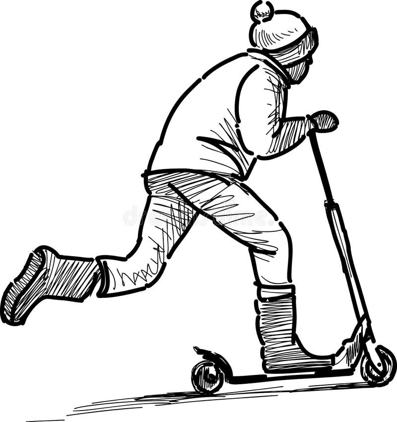 Как нарисовать трюковой самокат картинки