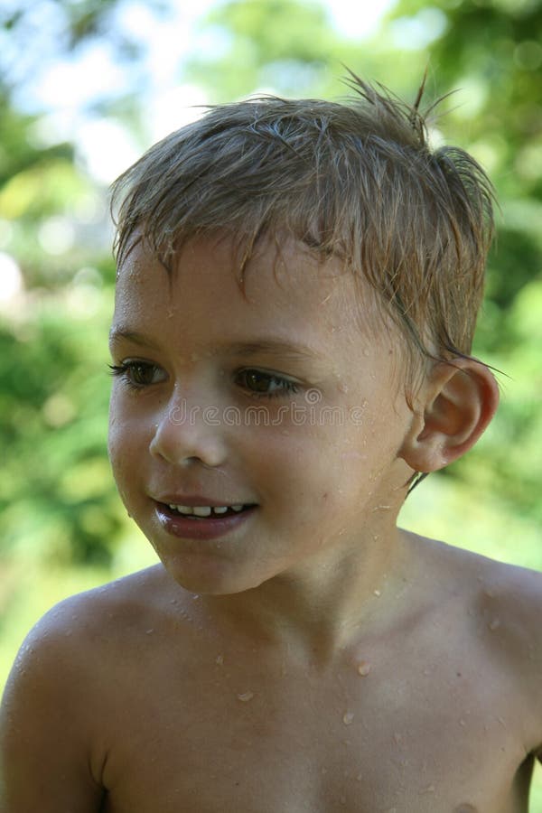 Boy in summer stock image. Image of eyes, cheek, smile - 8368931