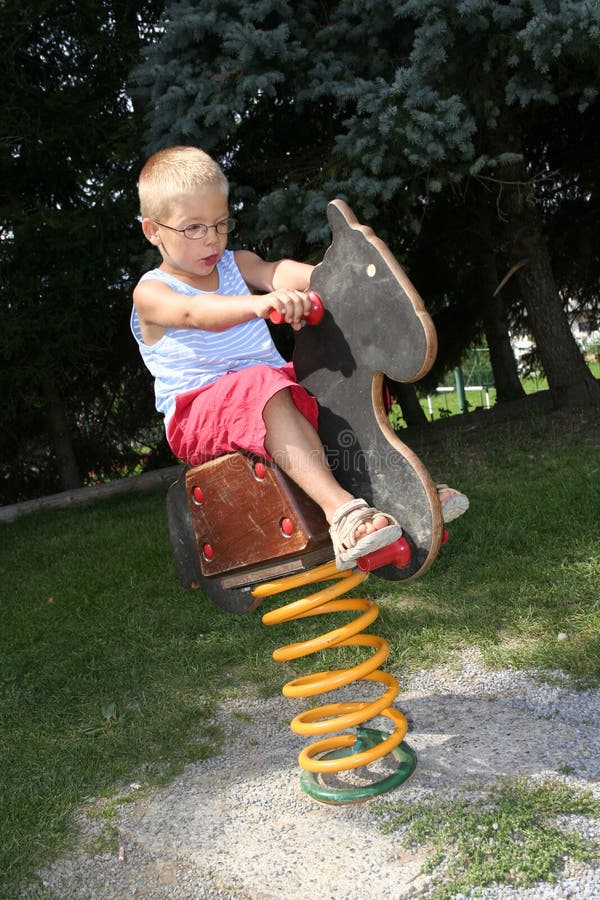 Boy and rocking Horse