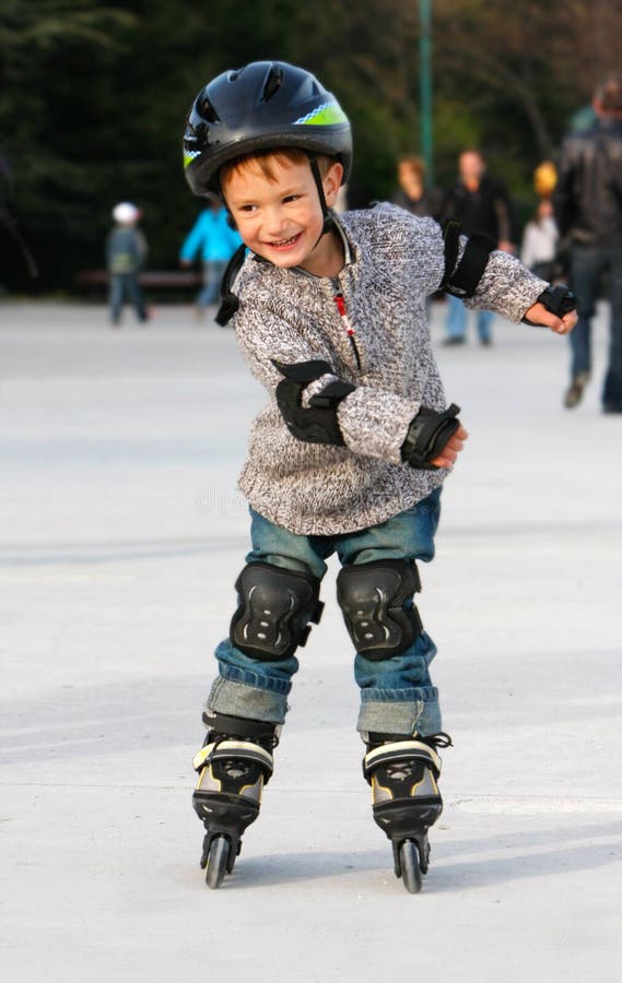 Boy in roller blades outdoors