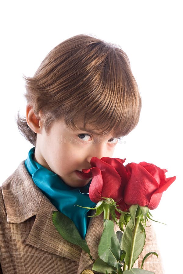 The boy with roses