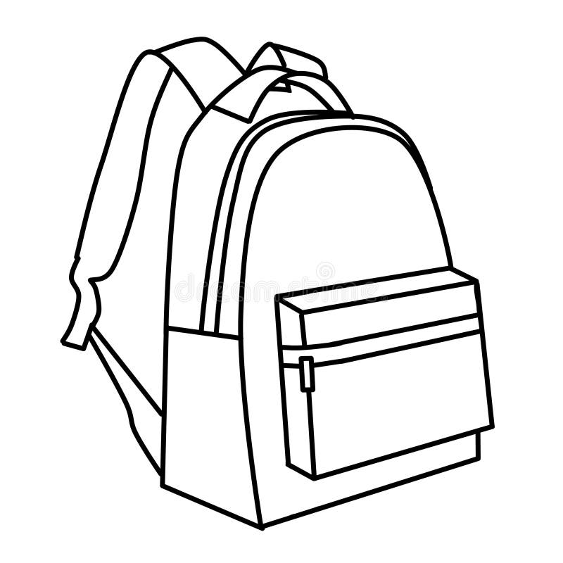 Boy S Cool Backpack for Coloring. Coloring Page for Kids Stock ...