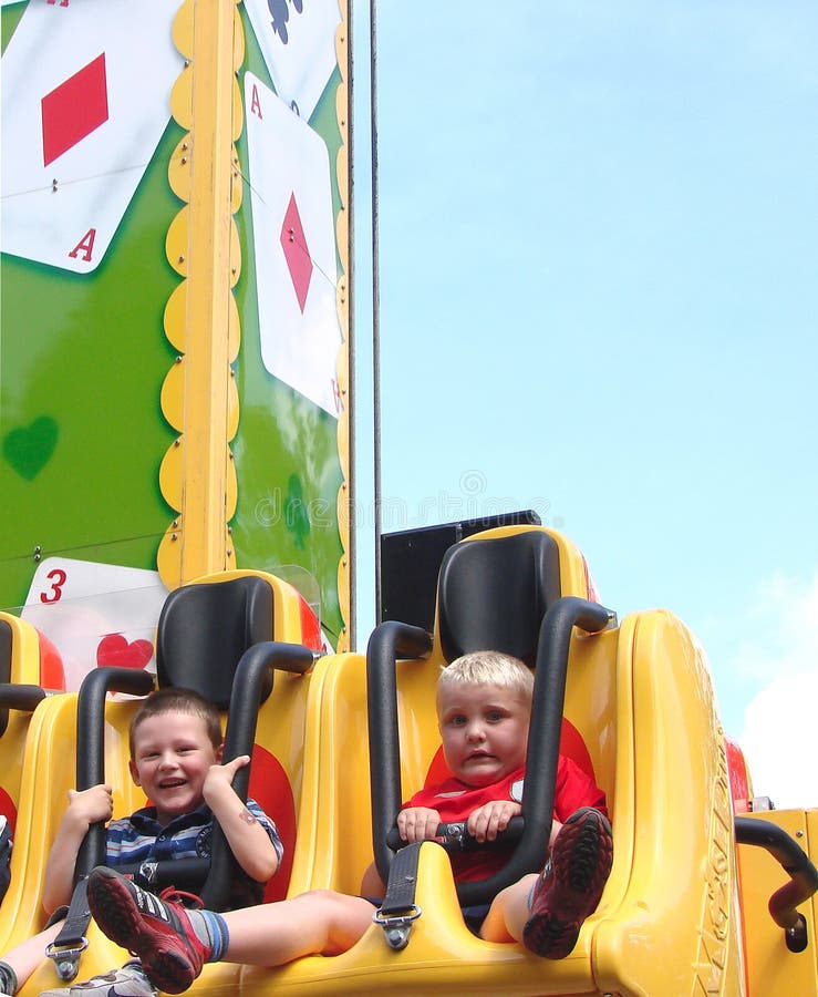 Boy scared on the fair ground