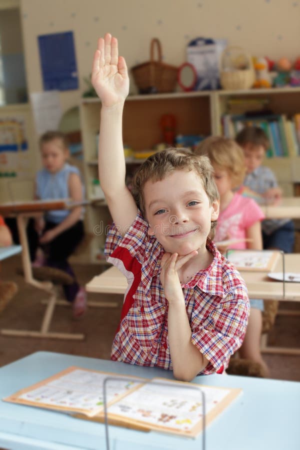 Boy in school class. Series royalty free stock images