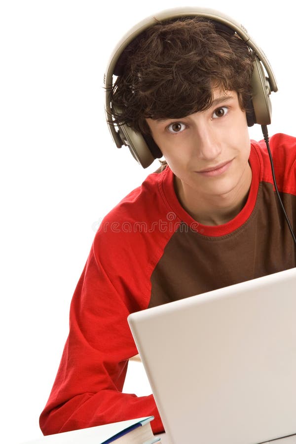 Boy sitting behind desk