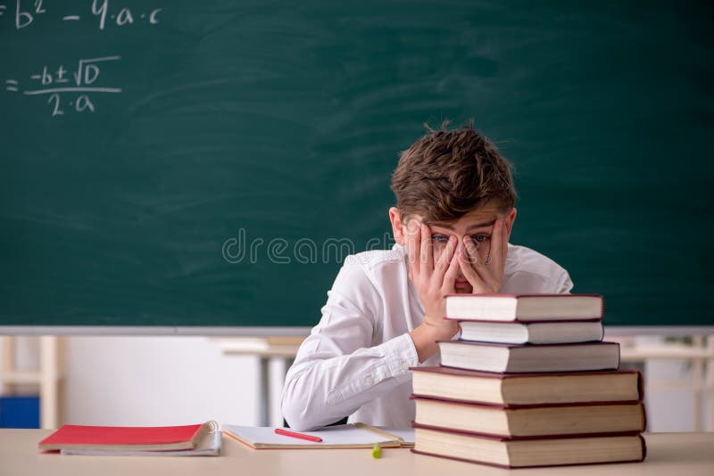 Boy Sitting In The Classrom Stock Photo Image Of Education