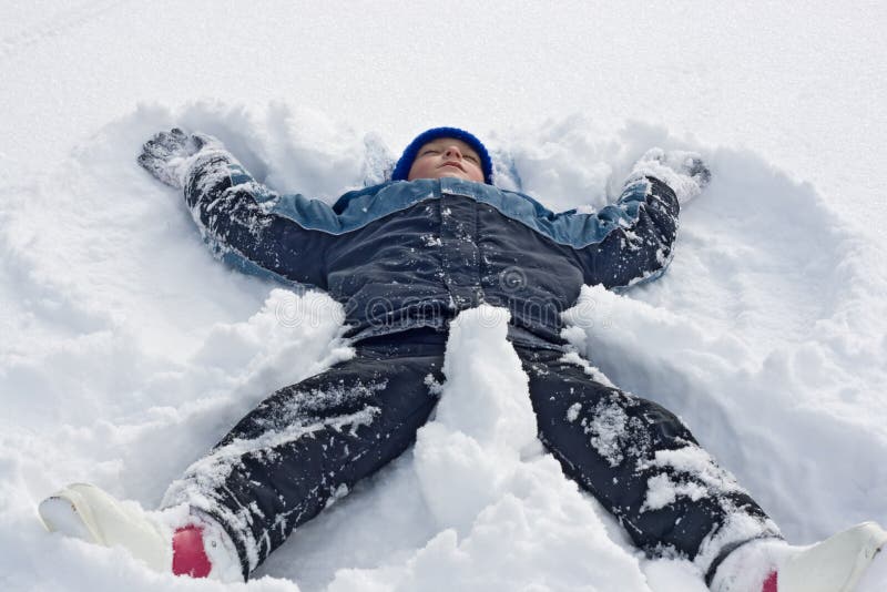 man boy snowfall man boy snowfall