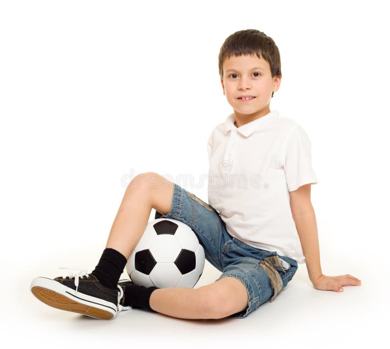 Boy with soccer ball stock image. Image of activity, little 47289297