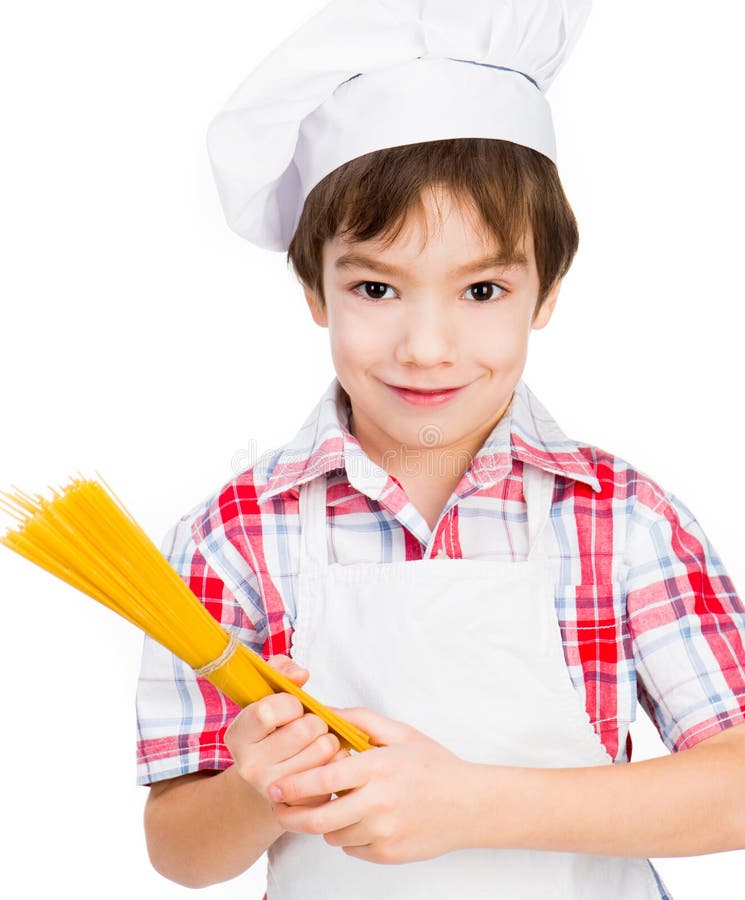 Boy with spaghetti