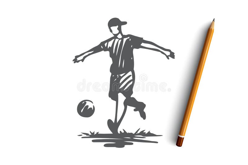Man playing soccer illustration Football player Drawing Sketch play  football ink sport monochrome png  PNGWing
