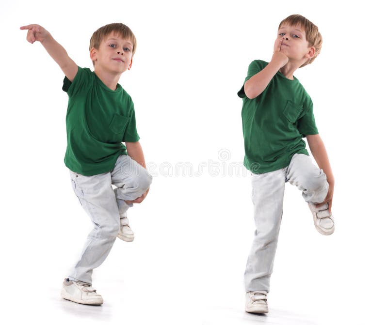 Boy standing on one leg stock photo. Image of confidence 34822354