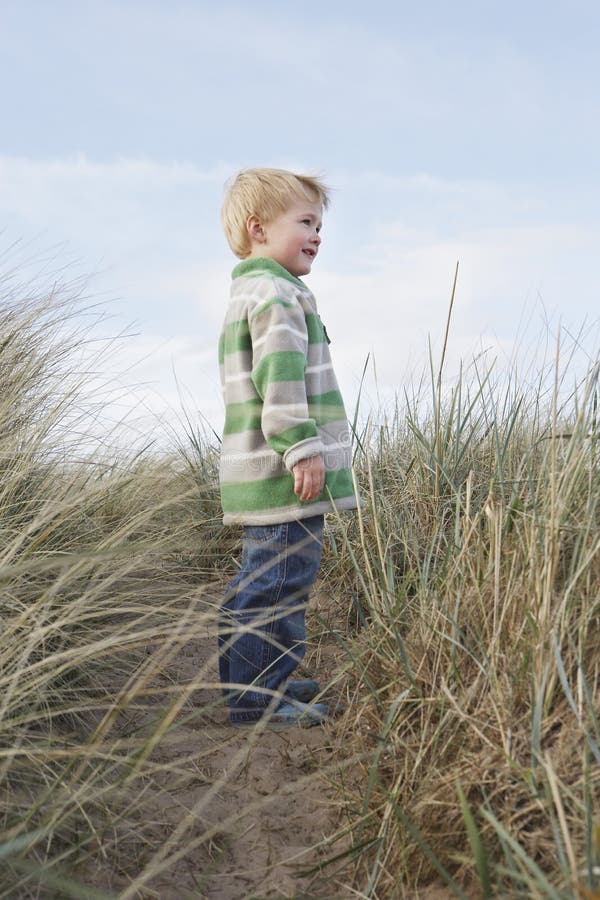 Boy Standing on Path among Long Grass Stock Photo - Image of happiness ...