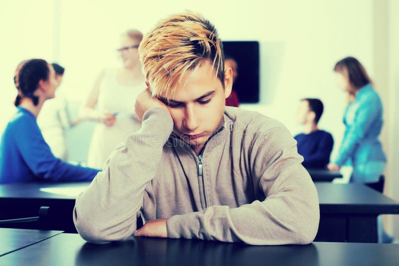 Boy Student Feeling Stock Image Image of blackboard