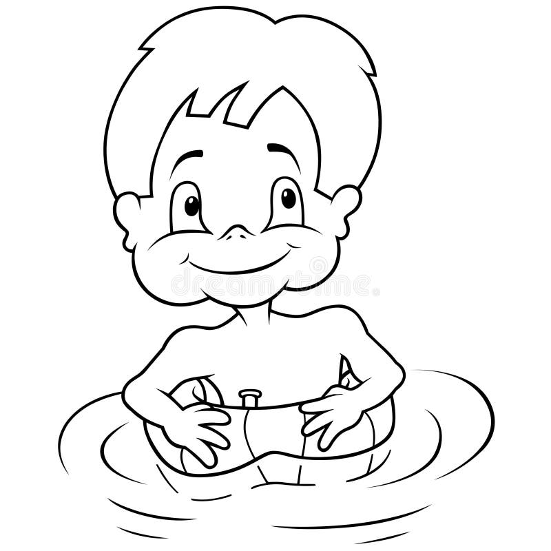 boy swimming clipart black and white christmas