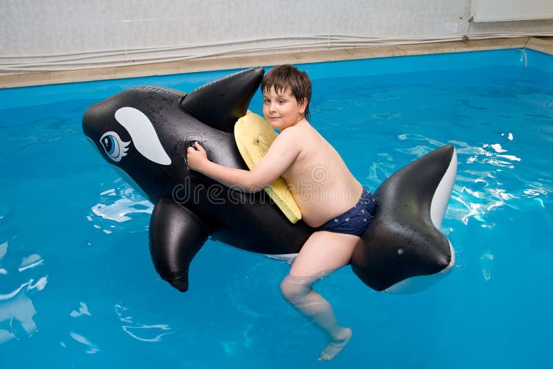 Boy swimming royalty free stock photo