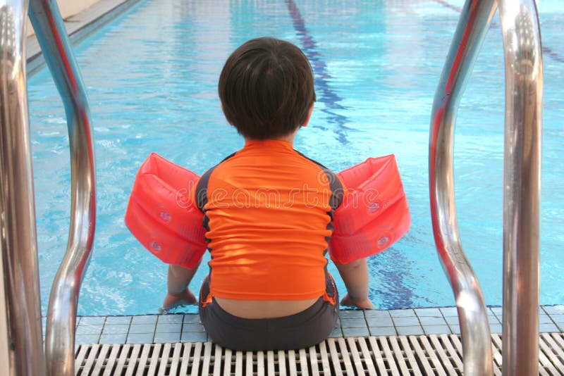 Boy at swimming pool