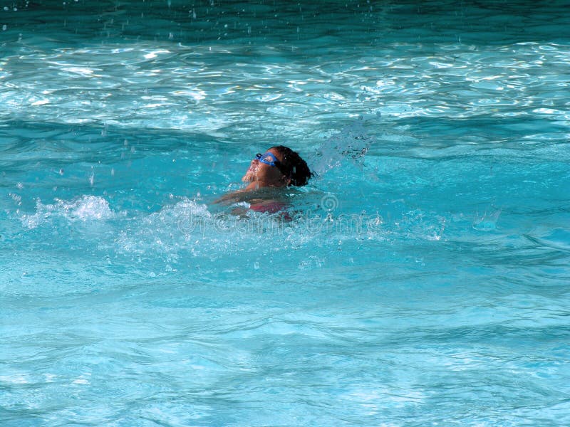 Boy in swimming pool