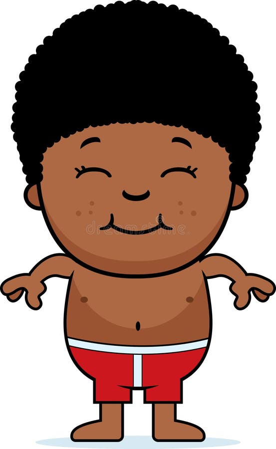 Boy in Swimsuit vector illustration