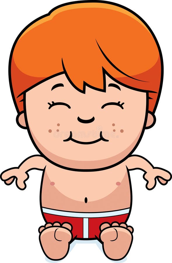 Boy in Swimsuit Sitting vector illustration