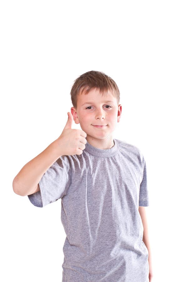 Boy teen shows cool hand sign