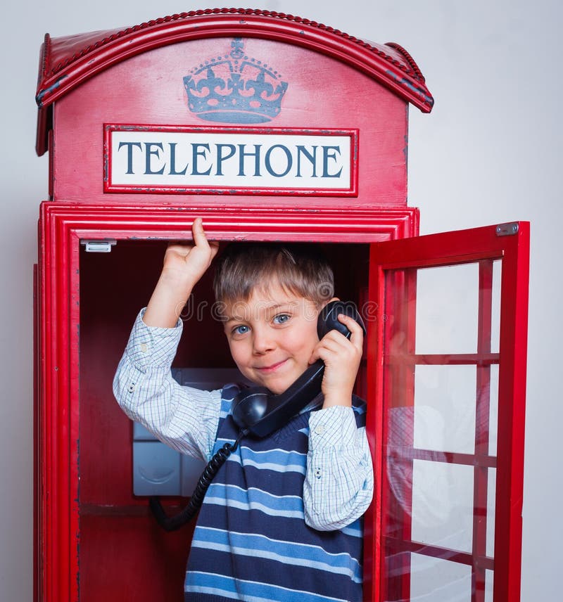 Boy with telephone