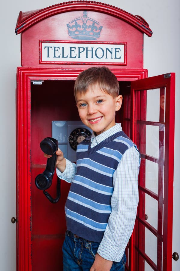 Boy with telephone