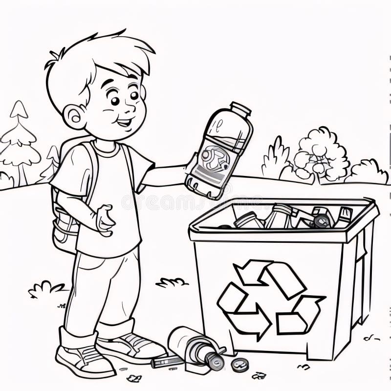 Boy Throwing Trash Trash Can Stock Illustrations 227 Boy Throwing