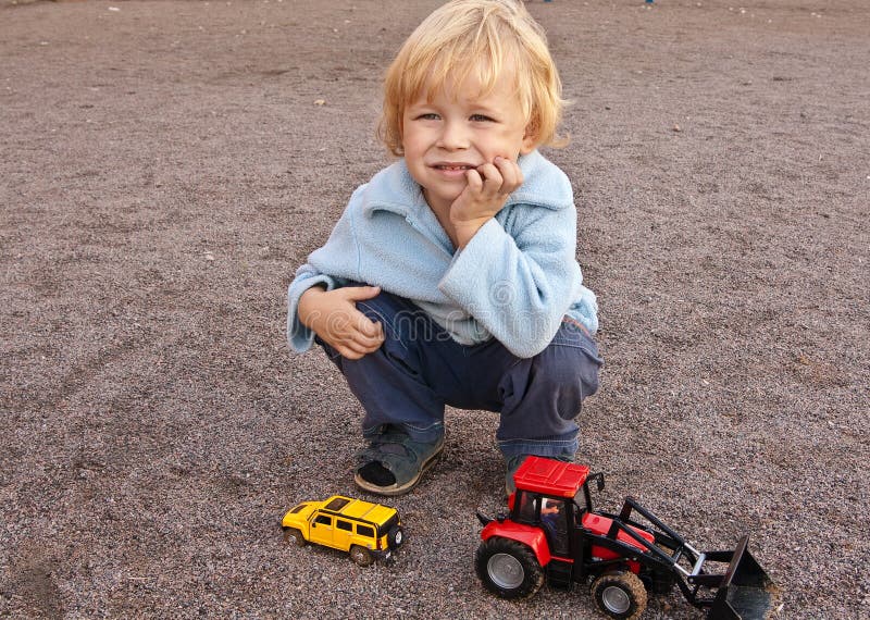 Boy with toys