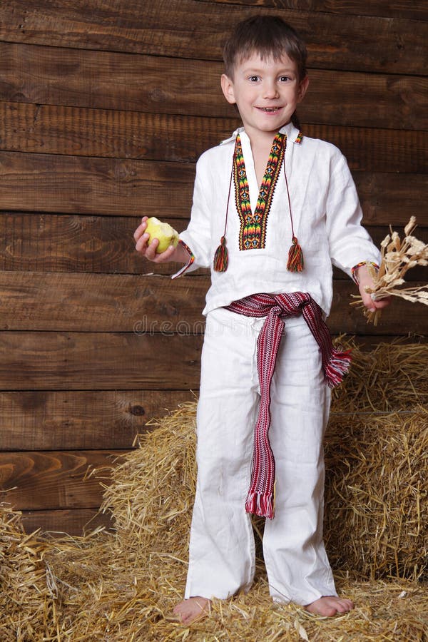 Boy in traditional eastern european clothes