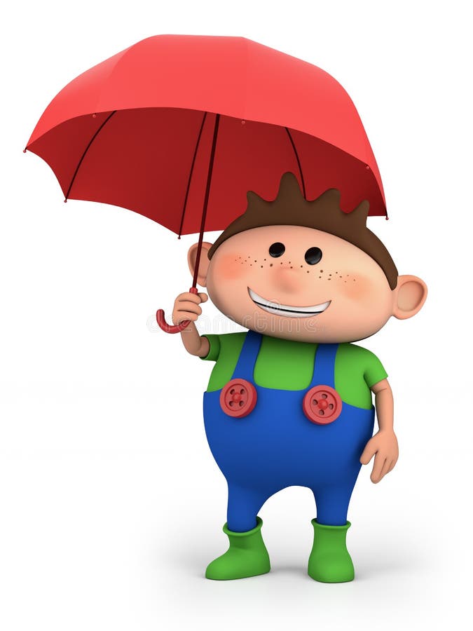 The boy with a umbrella stock vector. Illustration of flower 18858510