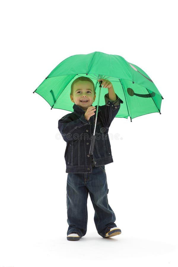 Boy with umbrella stock image. Image of alone, happy, fashion 8971837