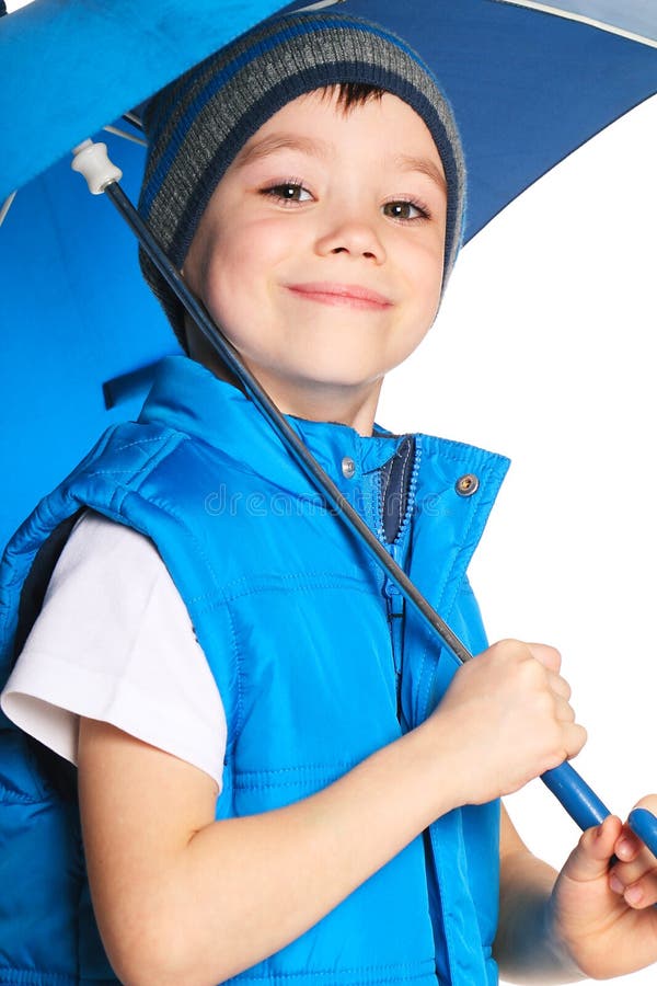 Boy with umbrella stock photo. Image of umbrella, isolated 50455148