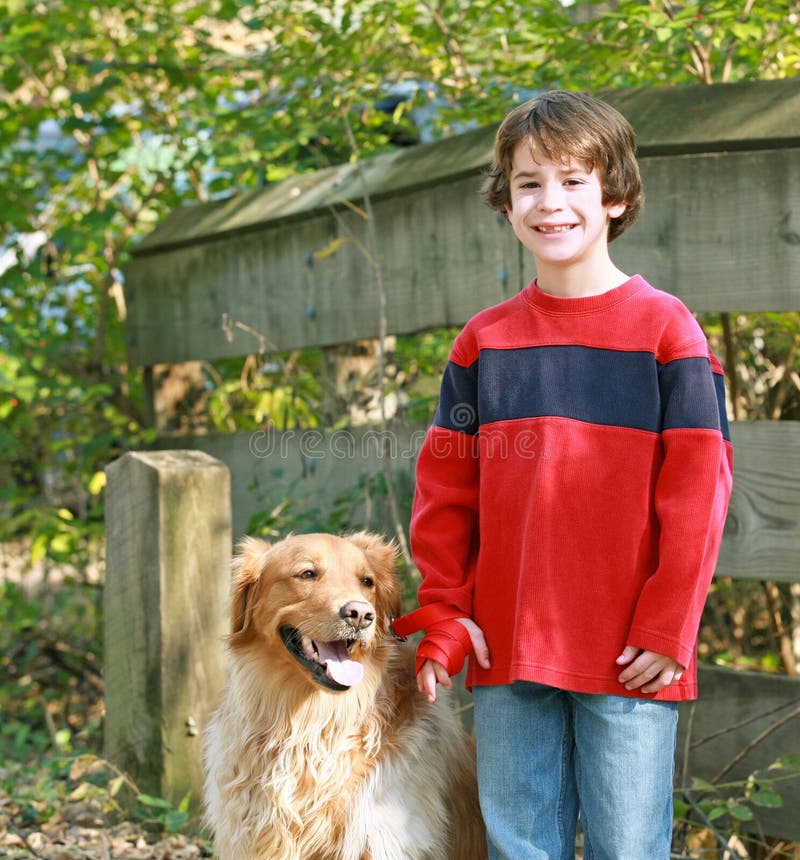 Boy Walking the Dog