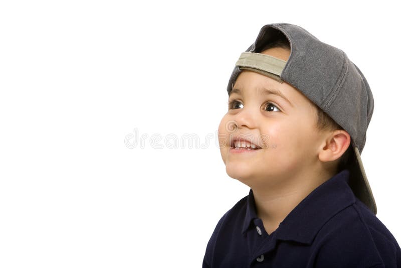 Boy wearing cap stock photo. Image of close, eyes, child 4353452