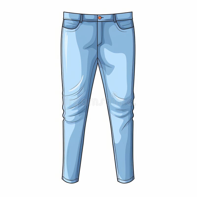 Bold and Masculine Cartoon Illustration of Blue Jeans Stock ...