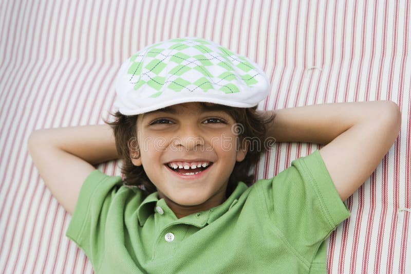 Boy Wearing Newsboy Cap royalty free stock photo
