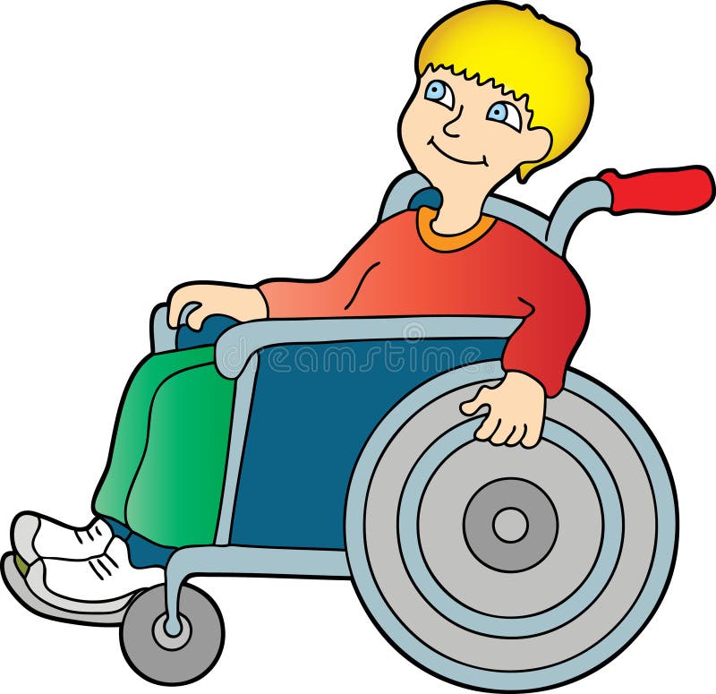 Boy in a wheelchair stock vector. Illustration of infirm - 51111660