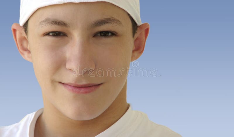 Boy in a white hat