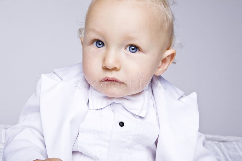 Boy in white suit. stock photo. Image of beautiful, portrait 11388720