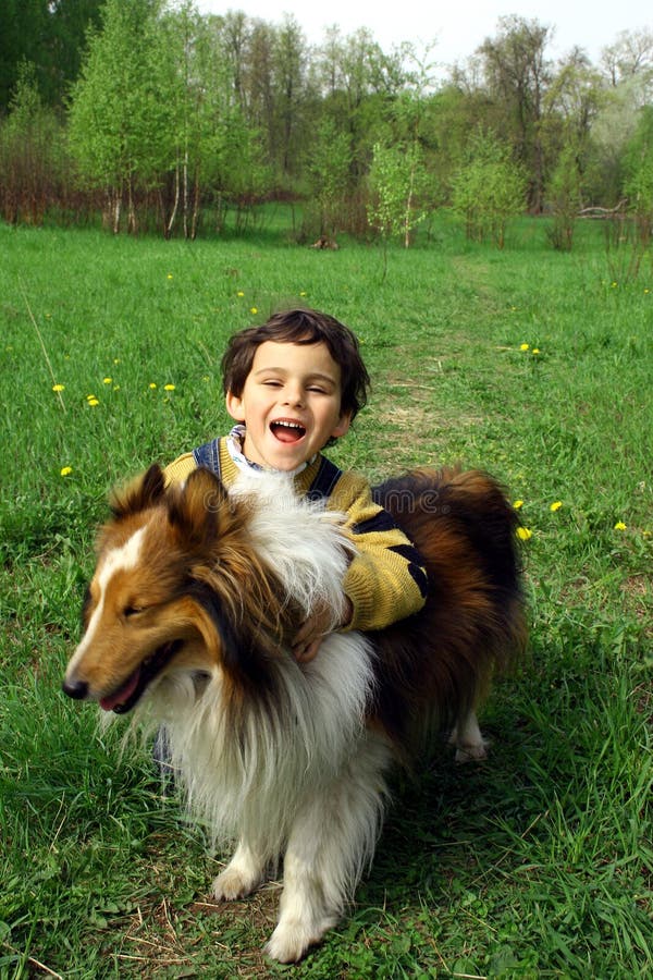 The boy and а dog.