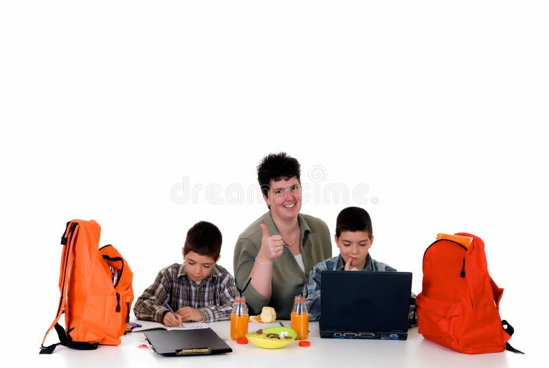 Boys doing homework