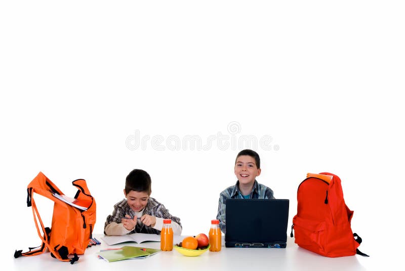 Boys doing homework