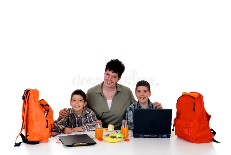 Boys doing homework