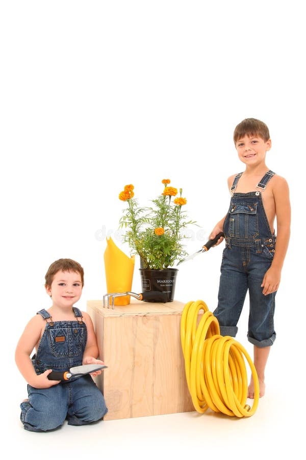 Boys with Gardening